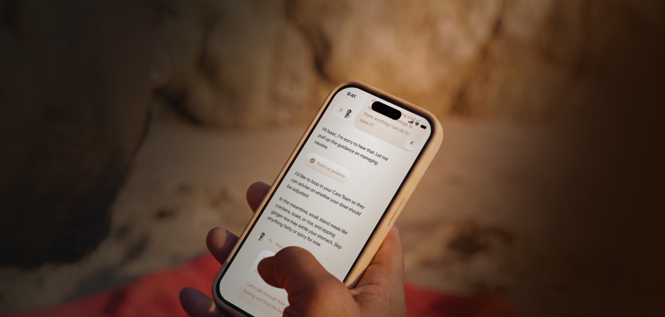 Care in the app